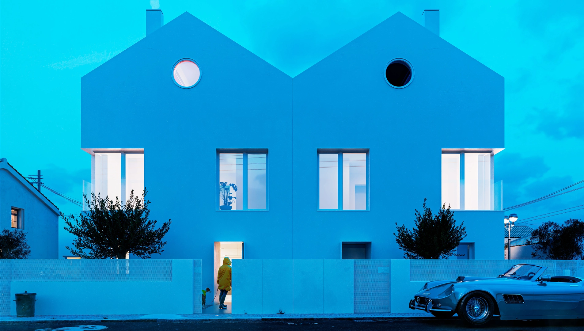 3D architectural animation and timelapse of twin luxury houses in Cascais, Lisbon. Modern residential design. Animação 3D e timelapse de projeto de moradias gémeas de luxo, Cascais, Lisboa. Arquitetura moderna.